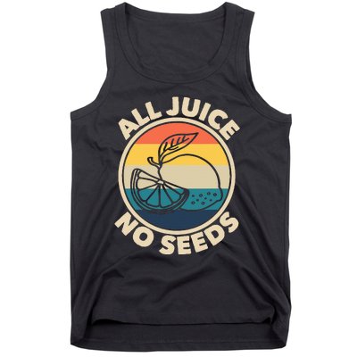 All Juice No Seeds Lemon Retro Funny Vasectomy Tank Top