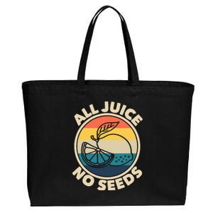 All Juice No Seeds Lemon Retro Funny Vasectomy Cotton Canvas Jumbo Tote