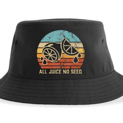 All Juice No Seed Vasectomy Gifts Lemon Funny Sayings Sustainable Bucket Hat