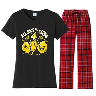 All Juice No Seeds Vasectomy Fruit Women's Flannel Pajama Set