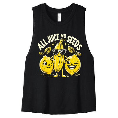 All Juice No Seeds Vasectomy Fruit Women's Racerback Cropped Tank