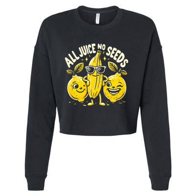 All Juice No Seeds Vasectomy Fruit Cropped Pullover Crew