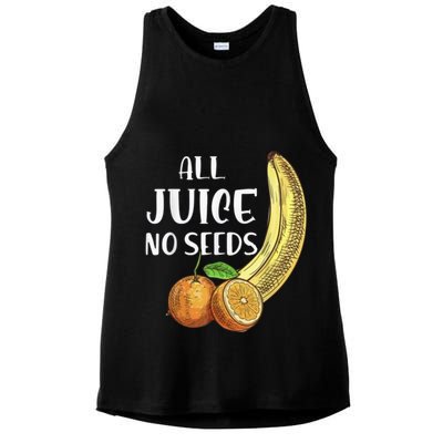All Juice No Seeds Funny All Juice No Seeds Ladies PosiCharge Tri-Blend Wicking Tank