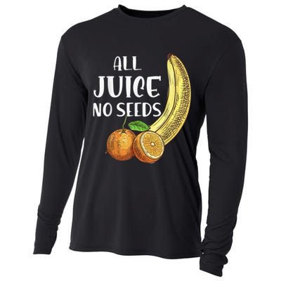 All Juice No Seeds Funny All Juice No Seeds Cooling Performance Long Sleeve Crew