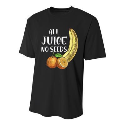 All Juice No Seeds Funny All Juice No Seeds Youth Performance Sprint T-Shirt