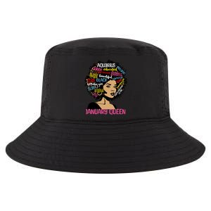 Aquarius January Queen Melanin Black Birthday Great Gift Cool Comfort Performance Bucket Hat