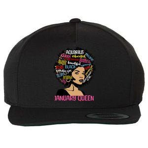 Aquarius January Queen Melanin Black Birthday Great Gift Wool Snapback Cap