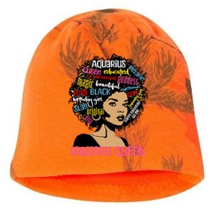 Aquarius January Queen Melanin Black Birthday Great Gift Kati - Camo Knit Beanie