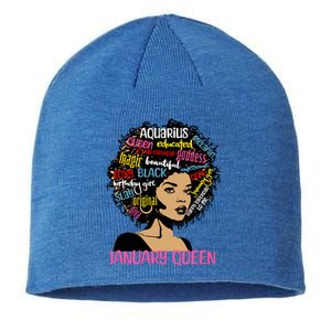 Aquarius January Queen Melanin Black Birthday Great Gift Sustainable Beanie