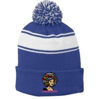 Aquarius January Queen Melanin Black Birthday Great Gift Stripe Pom Pom Beanie