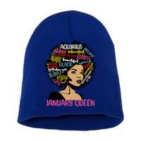 Aquarius January Queen Melanin Black Birthday Great Gift Short Acrylic Beanie