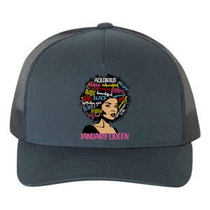 Aquarius January Queen Melanin Black Birthday Great Gift Yupoong Adult 5-Panel Trucker Hat