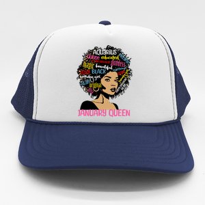 Aquarius January Queen Melanin Black Birthday Great Gift Trucker Hat