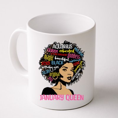 Aquarius January Queen Melanin Black Birthday Great Gift Coffee Mug