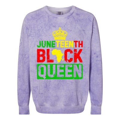 Afro Juneteenth Queen Mom Matching Black History Gift Colorblast Crewneck Sweatshirt