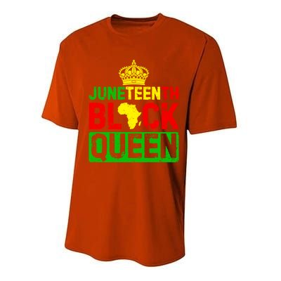 Afro Juneteenth Queen Mom Matching Black History Gift Performance Sprint T-Shirt