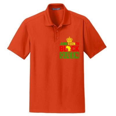 Afro Juneteenth Queen Mom Matching Black History Gift Dry Zone Grid Polo