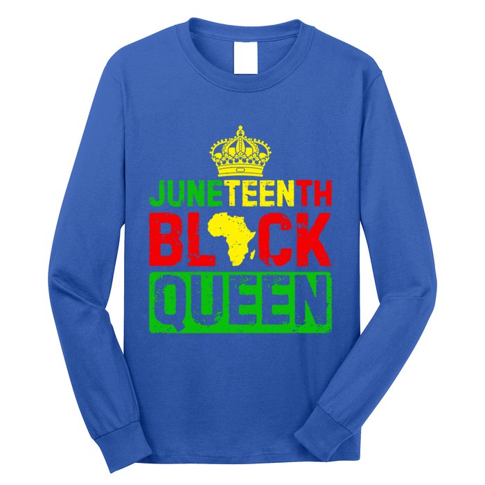 Afro Juneteenth Queen Mom Matching Black History Gift Long Sleeve Shirt