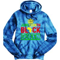 Afro Juneteenth Queen Mom Matching Black History Gift Tie Dye Hoodie