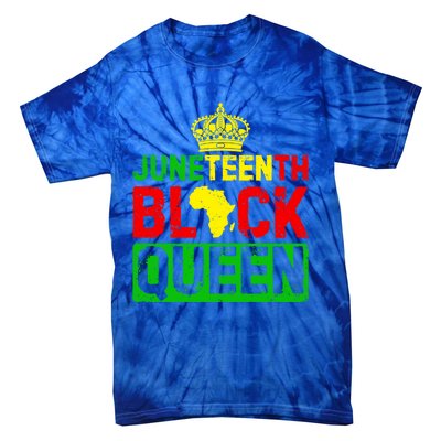 Afro Juneteenth Queen Mom Matching Black History Gift Tie-Dye T-Shirt