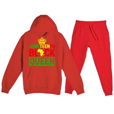 Afro Juneteenth Queen Mom Matching Black History Gift Premium Hooded Sweatsuit Set