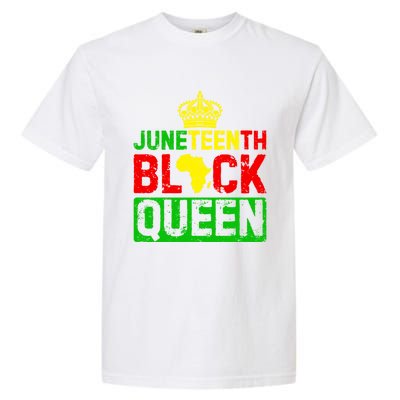 Afro Juneteenth Queen Mom Matching Black History Gift Garment-Dyed Heavyweight T-Shirt