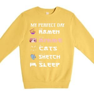 Anime Japanese Ra Sketching Cat Anime Lover N Cute Gift Premium Crewneck Sweatshirt