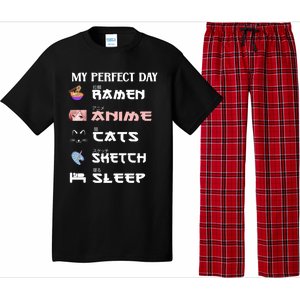 Anime Japanese Ra Sketching Cat Anime Lover N Cute Gift Pajama Set