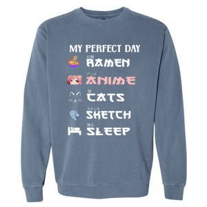 Anime Japanese Ra Sketching Cat Anime Lover N Cute Gift Garment-Dyed Sweatshirt