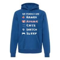 Anime Japanese Ra Sketching Cat Anime Lover N Cute Gift Premium Hoodie