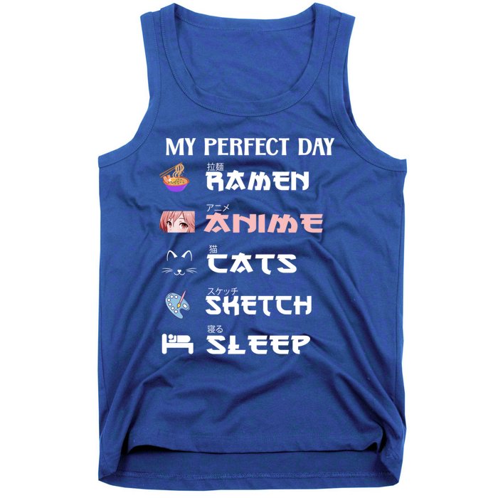 Anime Japanese Ra Sketching Cat Anime Lover N Cute Gift Tank Top