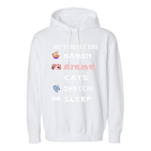 Anime Japanese Ra Sketching Cat Anime Lover N Cute Gift Garment-Dyed Fleece Hoodie