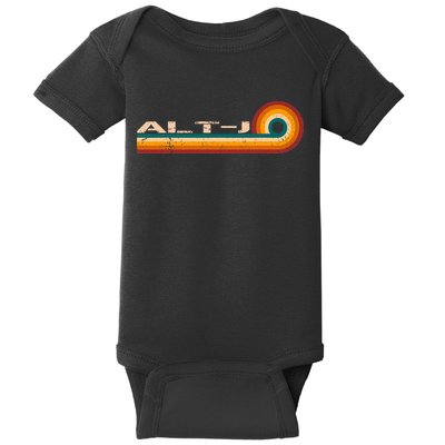 Alt J Retro Stripes Musician Vintage Baby Bodysuit