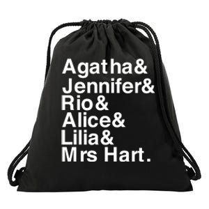 Agatha & Jennifer & Rio & Alice & Lilia & Mrs Hart Drawstring Bag