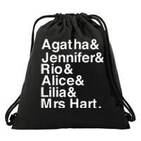 Agatha & Jennifer & Rio & Alice & Lilia & Mrs Hart Drawstring Bag