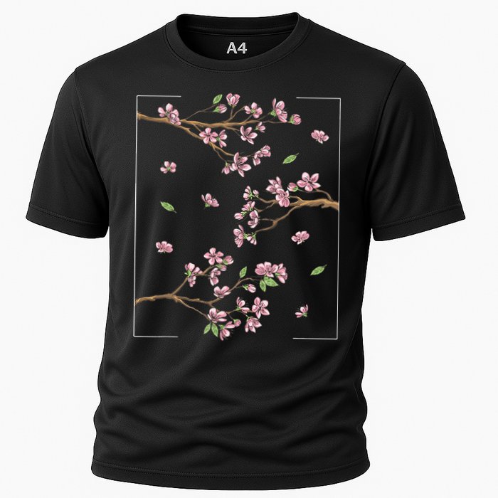 Aesthetic Japanese Style Cherry Blossom Tree Sakura Cooling Performance Crew T-Shirt