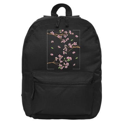 Aesthetic Japanese Style Cherry Blossom Tree Sakura 16 in Basic Backpack