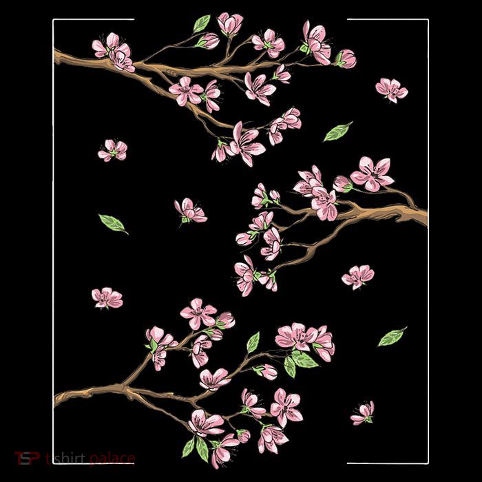 Aesthetic Japanese Style Cherry Blossom Tree Sakura Cooling Performance Long Sleeve Crew