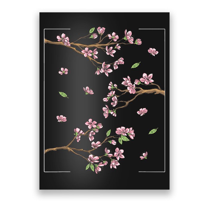 Aesthetic Japanese Style Cherry Blossom Tree Sakura Poster