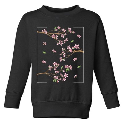 Aesthetic Japanese Style Cherry Blossom Tree Sakura Toddler Sweatshirt