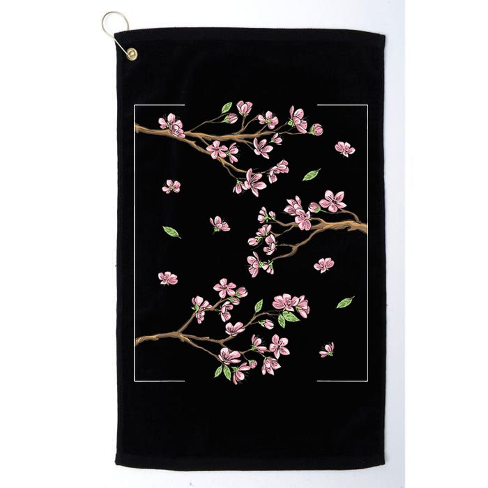 Aesthetic Japanese Style Cherry Blossom Tree Sakura Golf Towel
