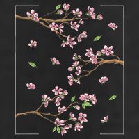 Aesthetic Japanese Style Cherry Blossom Tree Sakura Golf Towel
