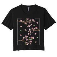 Aesthetic Japanese Style Cherry Blossom Tree Sakura Women's Crop Top Tee