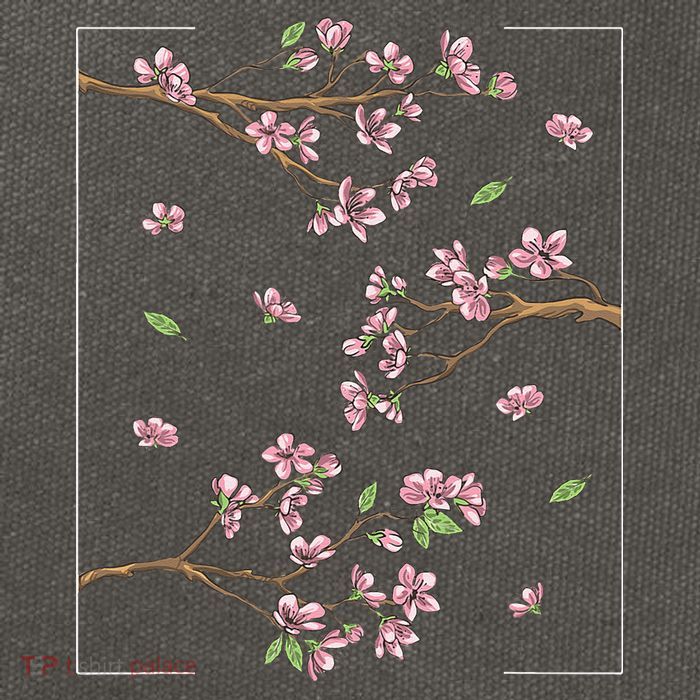 Aesthetic Japanese Style Cherry Blossom Tree Sakura Cotton Canvas Backpack