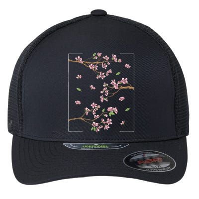 Aesthetic Japanese Style Cherry Blossom Tree Sakura Flexfit Unipanel Trucker Cap