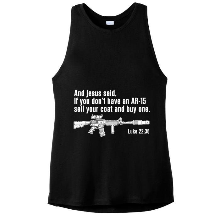 And Jesus Said If You DonT Have An Ar15 Sell Your Coat And Buy One Ladies PosiCharge Tri-Blend Wicking Tank