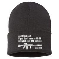 And Jesus Said If You DonT Have An Ar15 Sell Your Coat And Buy One Sustainable Knit Beanie