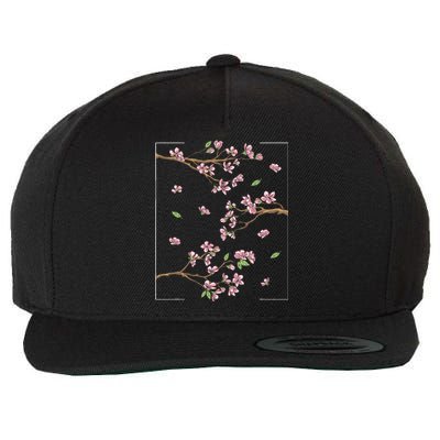 Aesthetic Japanese Style Cherry Blossom Tree Sakura Wool Snapback Cap