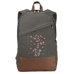 Aesthetic Japanese Style Cherry Blossom Tree Sakura Cotton Canvas Backpack