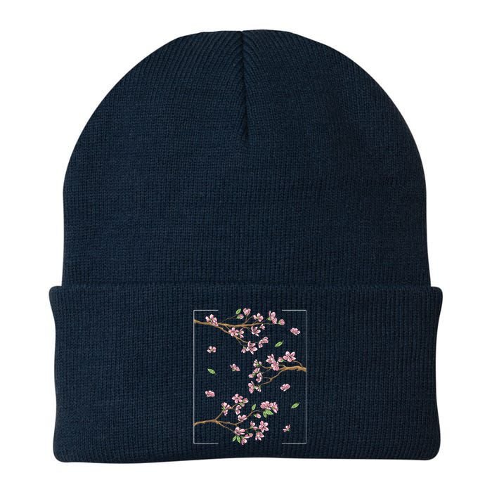 Aesthetic Japanese Style Cherry Blossom Tree Sakura Knit Cap Winter Beanie